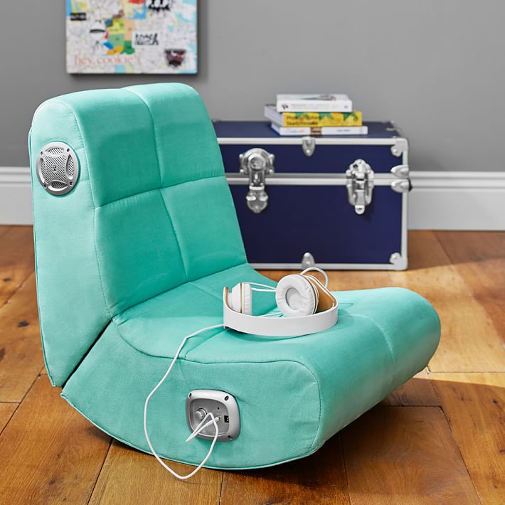 suede mini rocker speaker chair