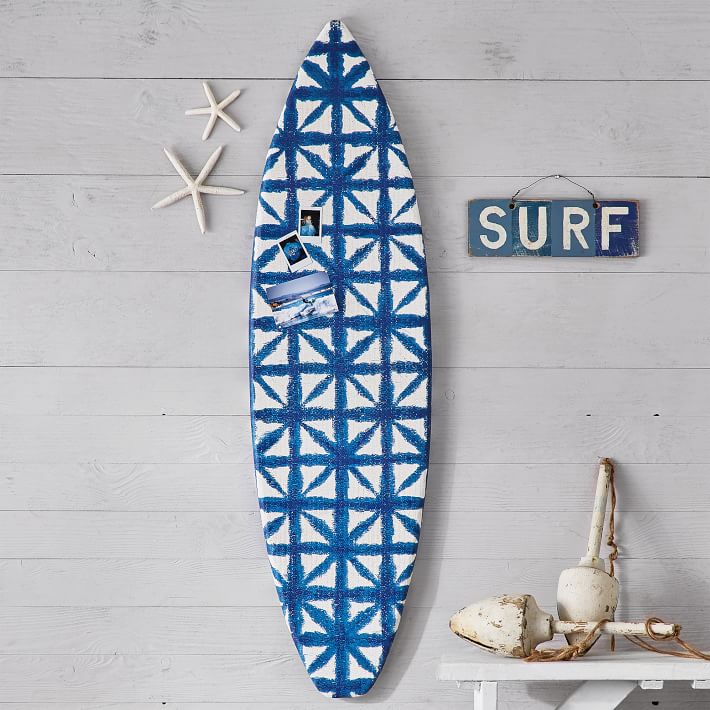 Surfboard Pinboard, Shibori Pottery Barn Teen