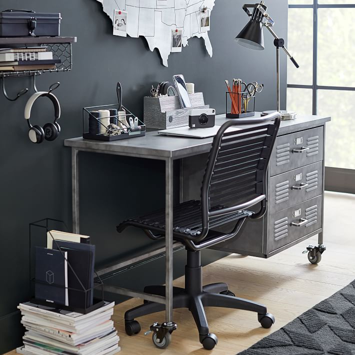 pottery barn metal desk