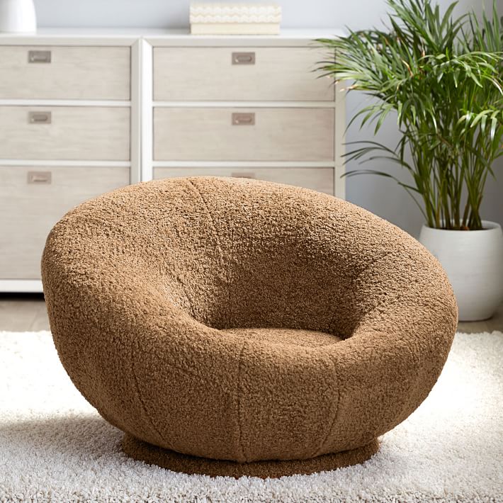 faux fur swivel chair