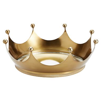The Emily & Meritt Crown Tray, Gold/Mirrored