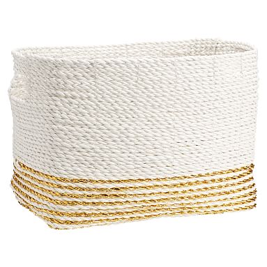 Shimmer Stripe Bins, Gold/White, Single