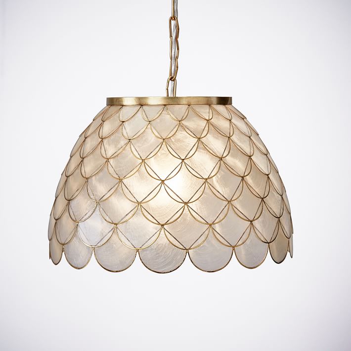 pottery barn capiz chandelier