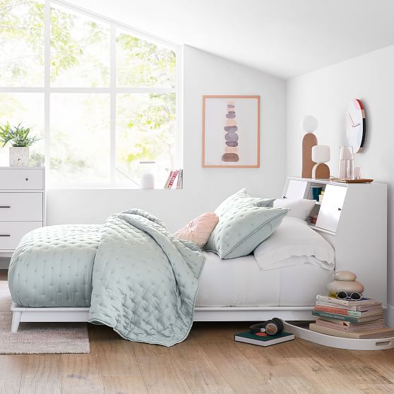 west elm x pbt MidCentury Headboard Storage Platform Bed Teen
