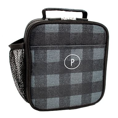 Gear Up Reflective Charcoal Buffalo Plaid Recycled Classic Lunch Box