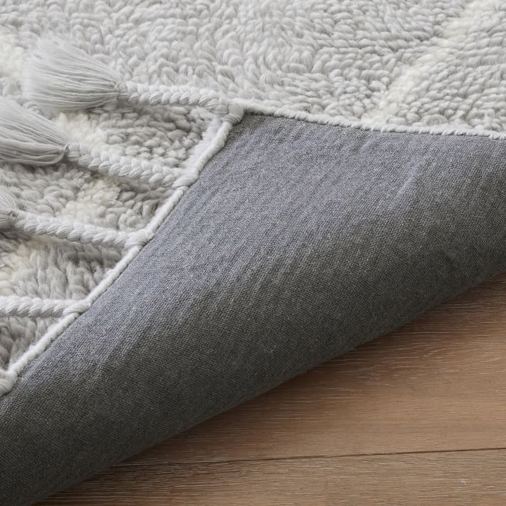 Zigzag Shag Wool Rug Light Gray Pottery Barn Teen