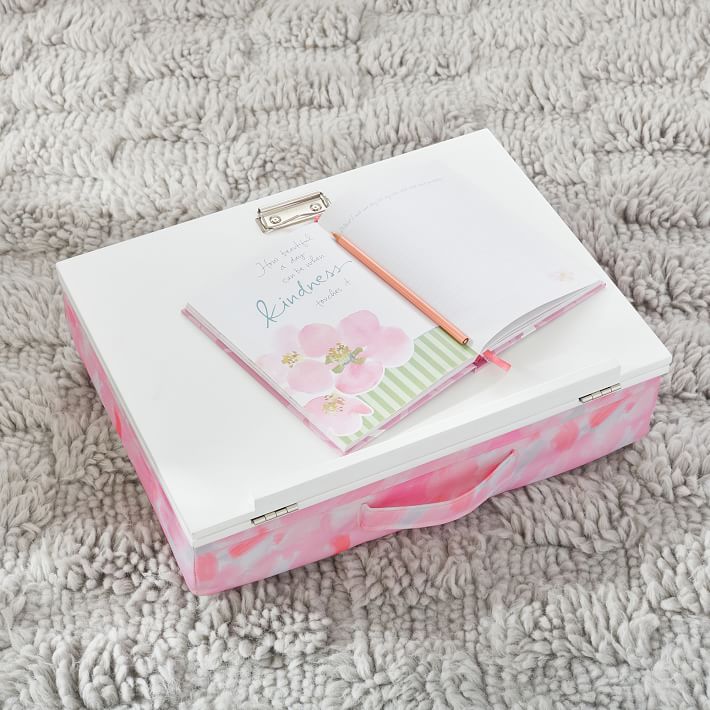 Adjustable Super Storage Lapdesk- Claire Pink Brushstrokes