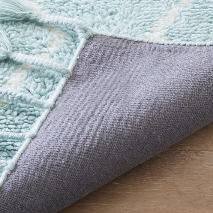 Zigzag Shag Wool Rug Pale Seafoam Pottery Barn Teen