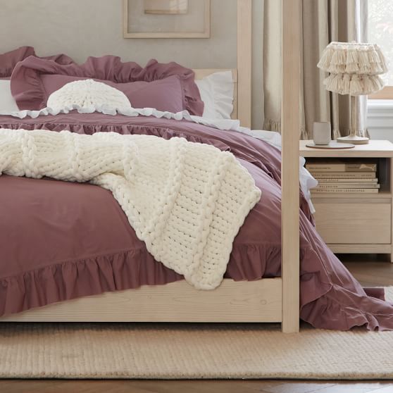 Washed Cotton Ruffle Organic Girls Duvet Cover Pottery Barn Teen