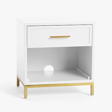 Blaire Nightstand, Lacquered Simply White