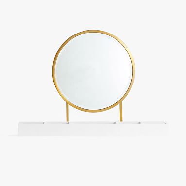 Blaire Vanity Mirror Hutch, Lacquered Simply White