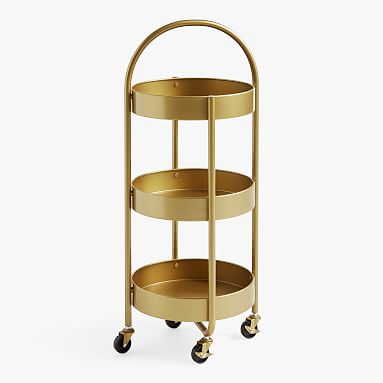 Gold Round Storage Cart