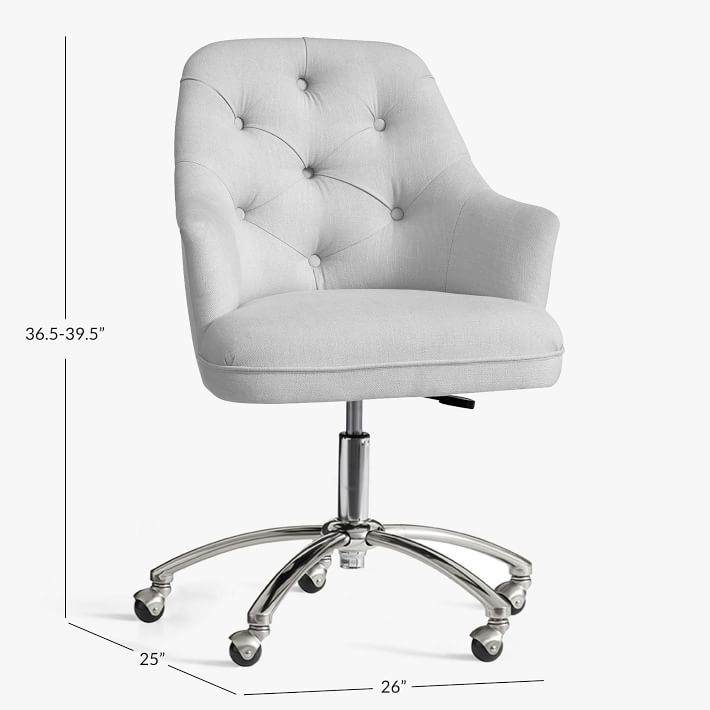 tufted desk chair without wheels