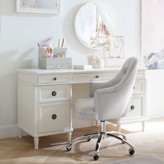 Twill Tufted Desk Chair Teen Desk Chair Pottery Barn Teen