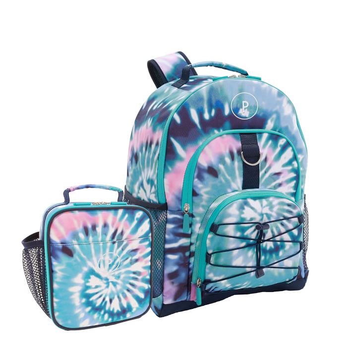 Gear-Up Oceana Spiral Tie Dye Recycled Backpack & Classic Lunch Box Bundle, Set of 2