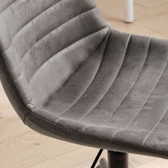 Textured FauxSuede Charcoal Aiden Swivel Desk Chair Pottery Barn Teen