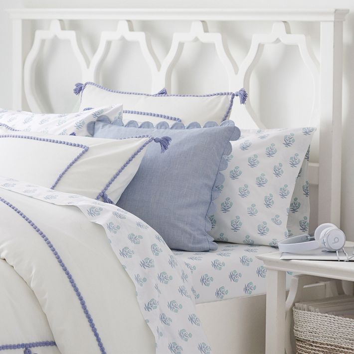 Chambray Scallop Pillow Cover Pottery Barn Teen