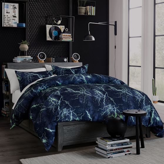 Storm Glow-in-the-Dark Duvet Cover | Pottery Barn Teen