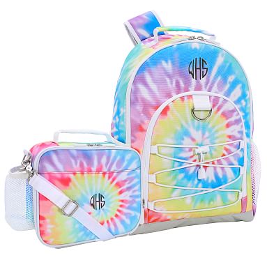 Rainbow Tie Dye Small Backpack & Cold Pack Lunch Bundle
