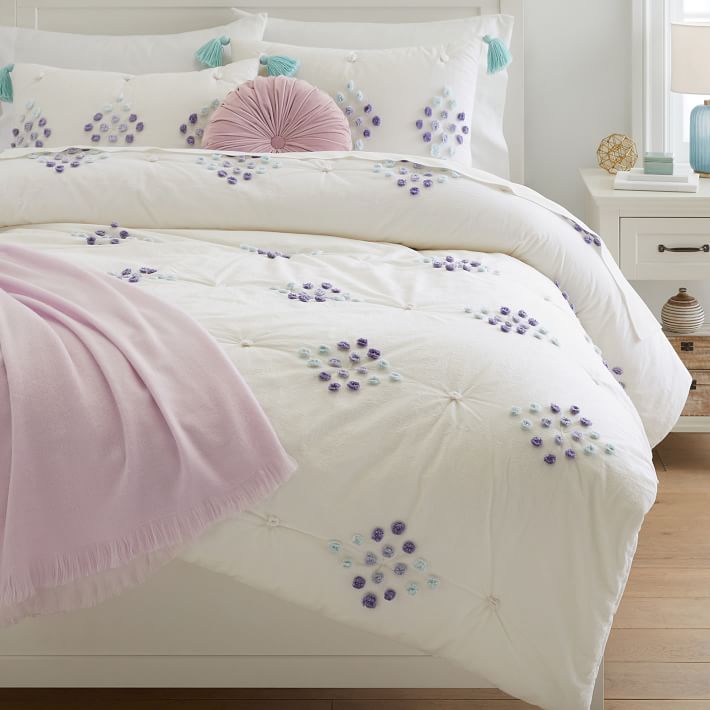 Luna Diamond Tufted Quilt Cool Multi Pottery Barn Teen