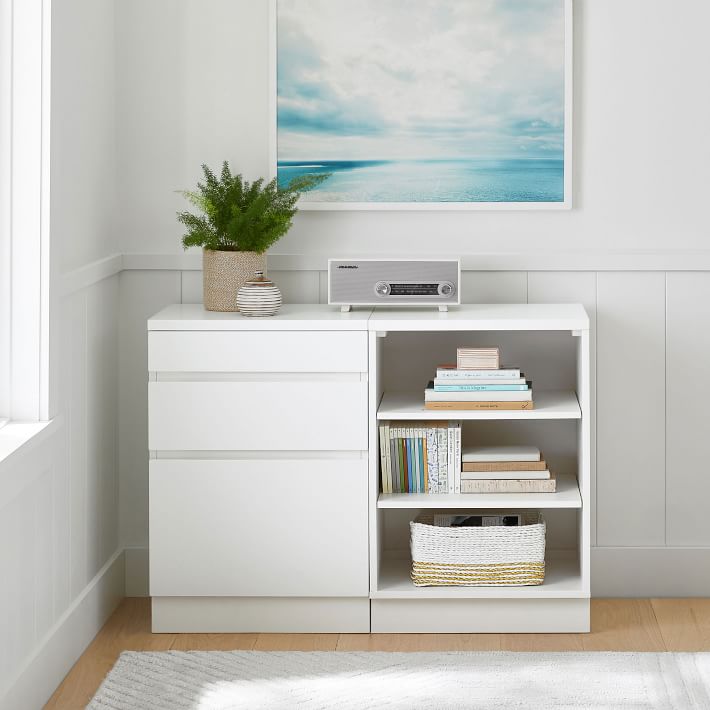 Bowen Double 3-Drawer Storage with Shelves | Pottery Barn Teen