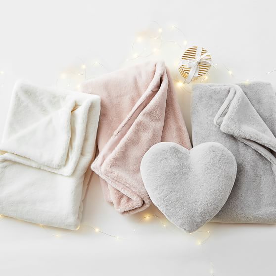 FauxBunny Recycled Fur Throw Blanket Pottery Barn Teen