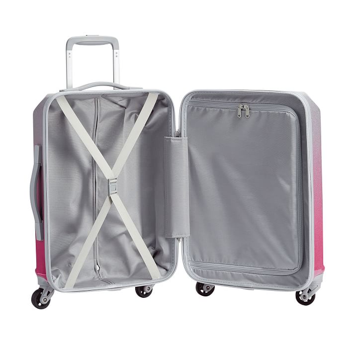 Monique Lhuillier Magenta Glitter Prism Carryon Luggage Pottery Barn