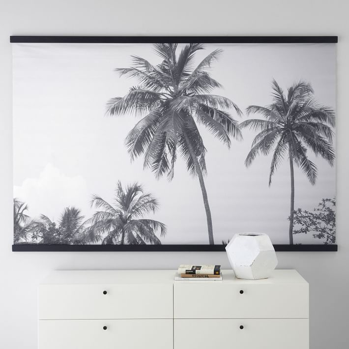 Black/White Palm Tree Mural
