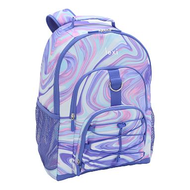Gear-Up Pink/Purple Marble Recycled Backpack, Large