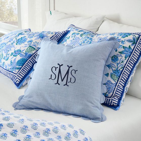 Chambray Scallop Pillow Cover Pottery Barn Teen