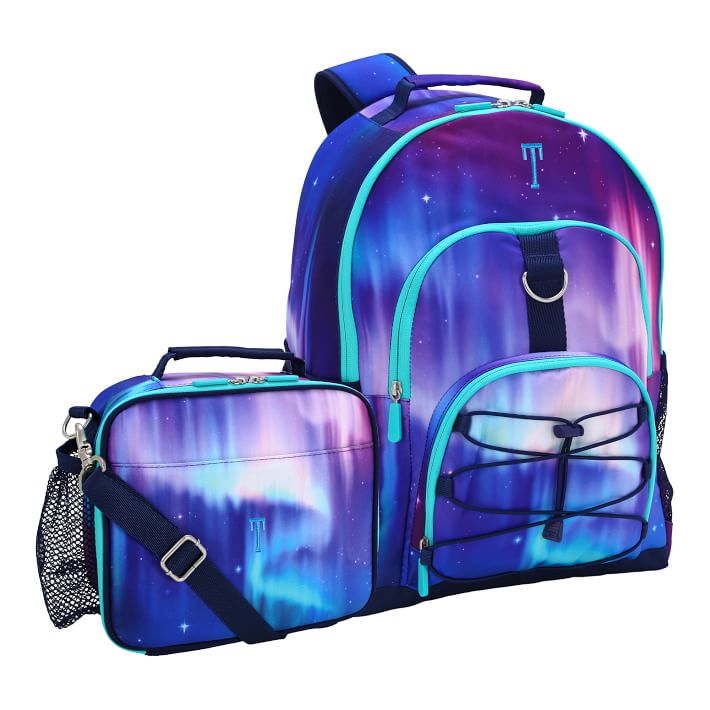 Gear-Up Aurora Recycled Backpack & Cold Pack Lunch Box Bundle, Set of 2