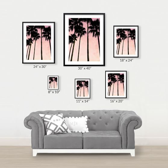 Palm Trees And Pink Skies Framed Art by Minted® Wall Prints Pottery