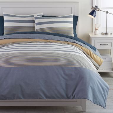 Harbor Stripe Boy's Duvet Cover + Sham | Pottery Barn Teen