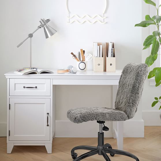 small bedroom desk with storage