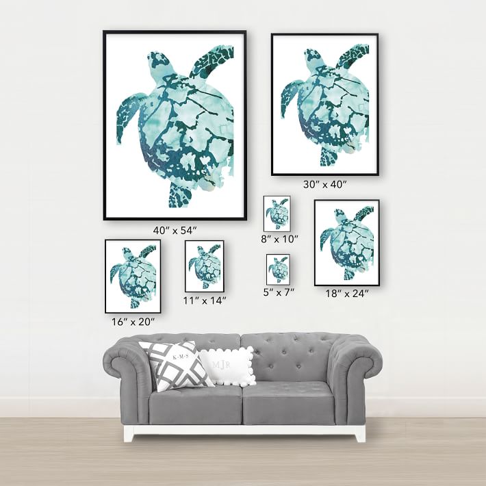 Tropical Sea Turtle Framed Art by Minted® | Wall Prints | Pottery Barn Teen