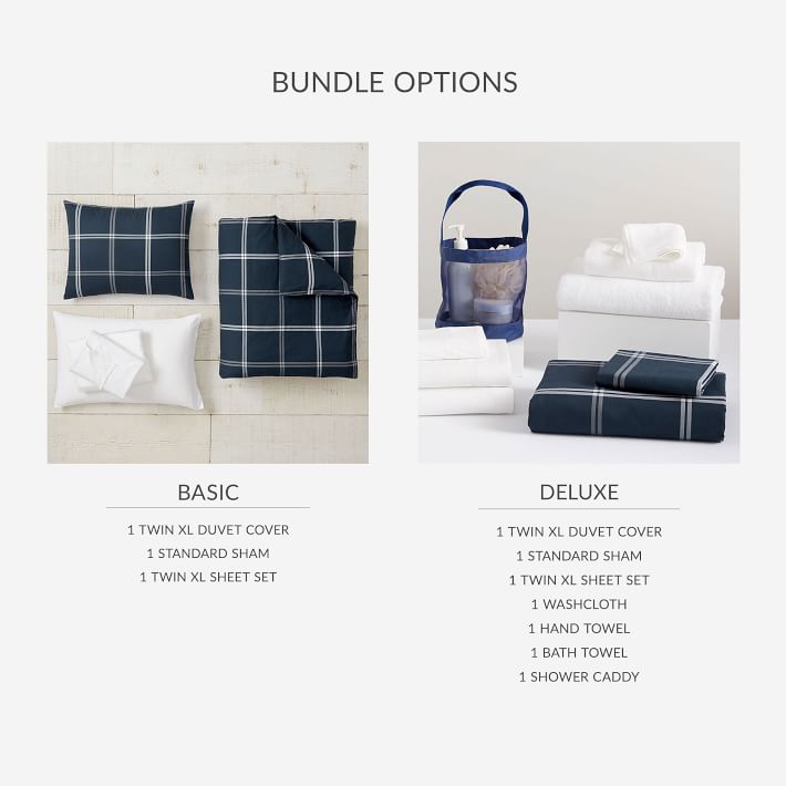 Windowpane Twin XL Duvet Bundle Pottery Barn Teen