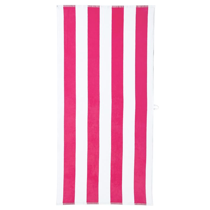 Awning Stripe Beach Towel - Hot Pink