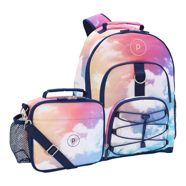 Gear-Up Rainbow Cloud Recycled Backpack & Cold Pack Lunch Box Bundle, Set of 2