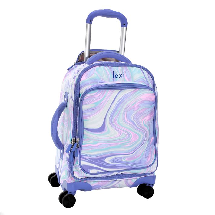 Jet-Set Pink/Purple Marble Recycled Carry-on Luggage