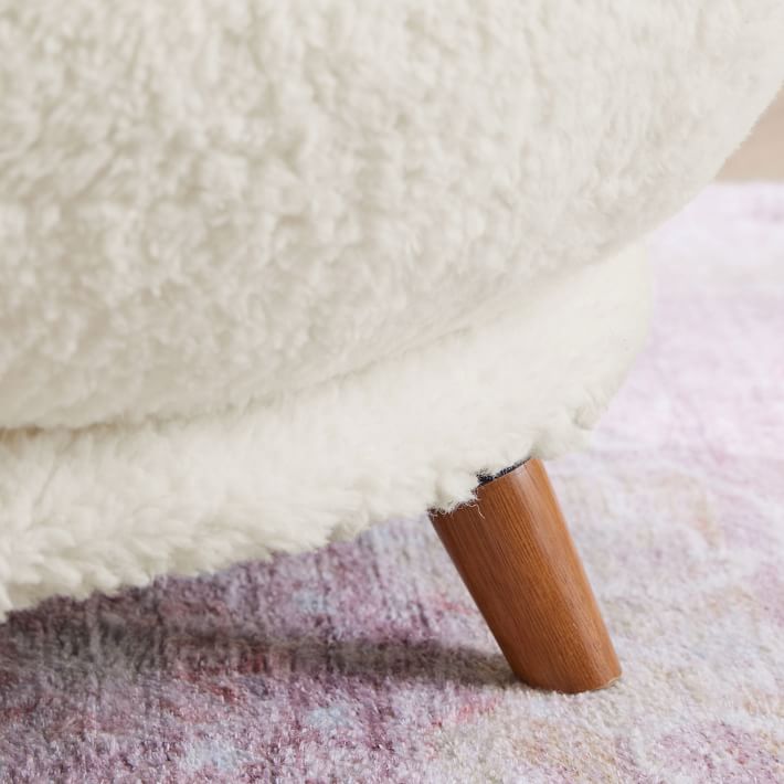 Sherpa Ivory Halo Swivel Chair Pottery Barn Teen
