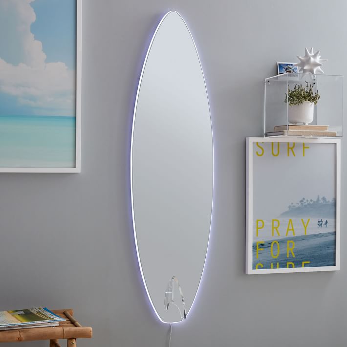 LED Surfboard Full Length Mirror Pottery Barn Teen
