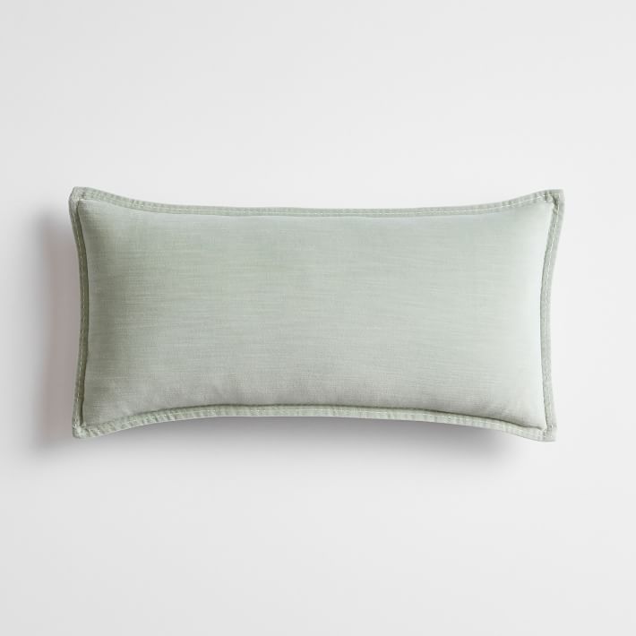 west elm x pbdorm Washed Cotton Velvet Lumbar Pillow Cover Pottery