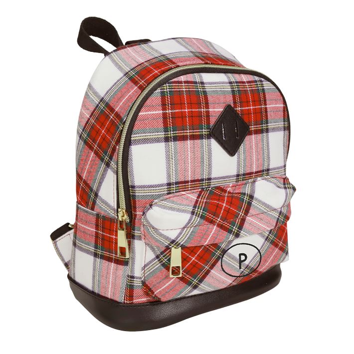 On The Go Red Plaid Backpack