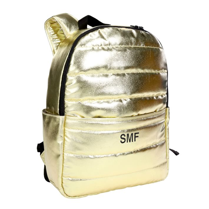Metallic Puffer Gold Backpack