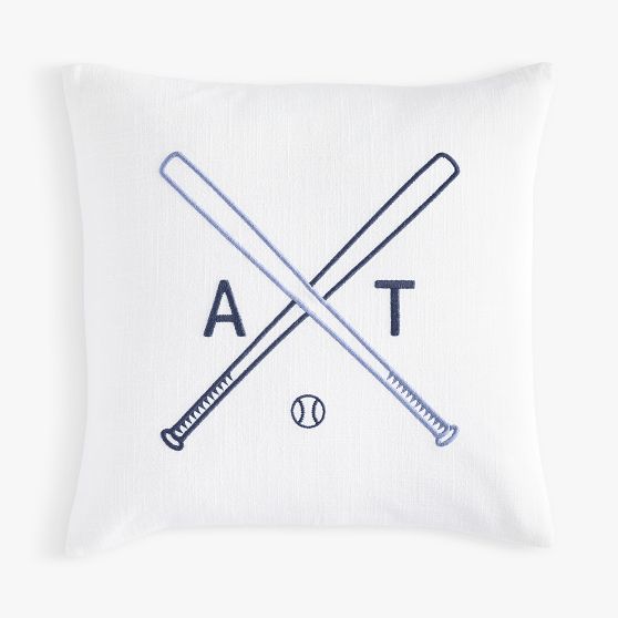Baseball Monogram Pillow Cover Pottery Barn Teen