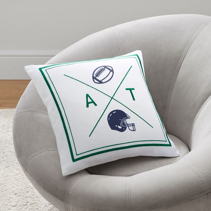 Football Monogram Pillow Cover