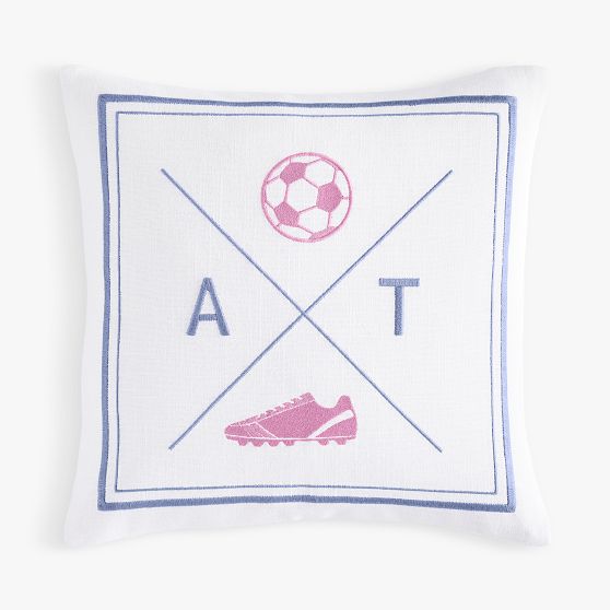 Monogram Throw Pillow Cover 18x18 Inch - Letter D Navy Blue, Geometric Farmhouse Decor