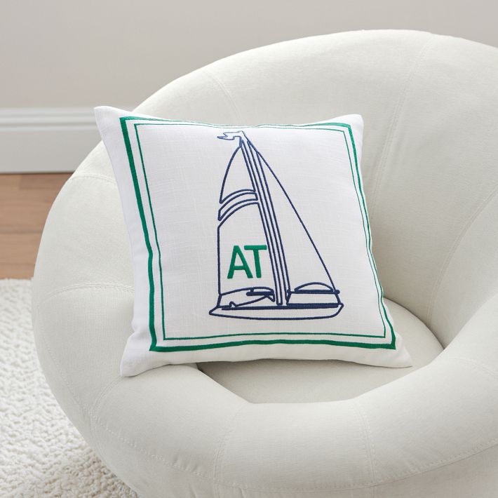 Yacht Monogram Pillow Cover