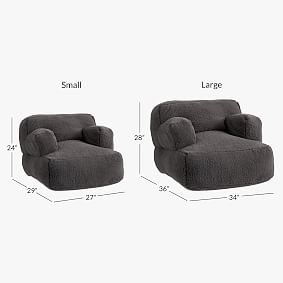 Charcoal Sherpa Eco Lounge Chair | Pottery Barn Teen