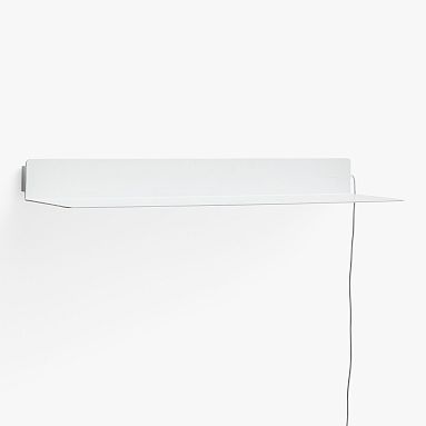 Backlit Wall Display Shelf , White, 24 In